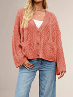 Cable Knit Button-Down Cardigan