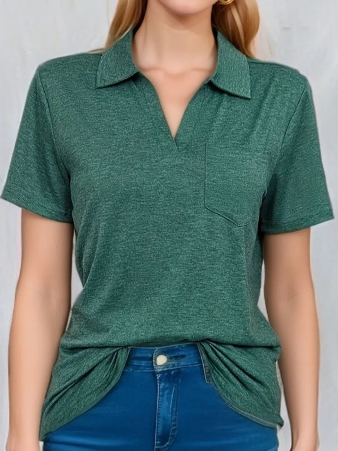 Johnny Collar Short Sleeve Top