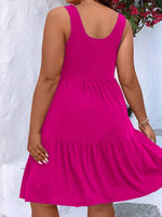 Plus Size Tiered Scoop Neck Tank Dress - Ladyez