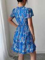 Floral Wrap Dress with Flutter Sleeves