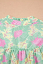 Floral Print Puff Sleeve Blouse