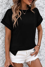Mandy Striped Round Neck Short Sleeve T-Shirt - Ladyez
