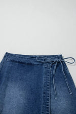 Wrapped Tied Waist Denim Skort