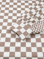 Checkered Pattern Oversized Drawstring Hoodie