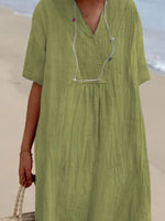 Casual Loose Short Sleeve Midi Dress