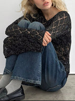 Openwork Long Sleeve Sweater