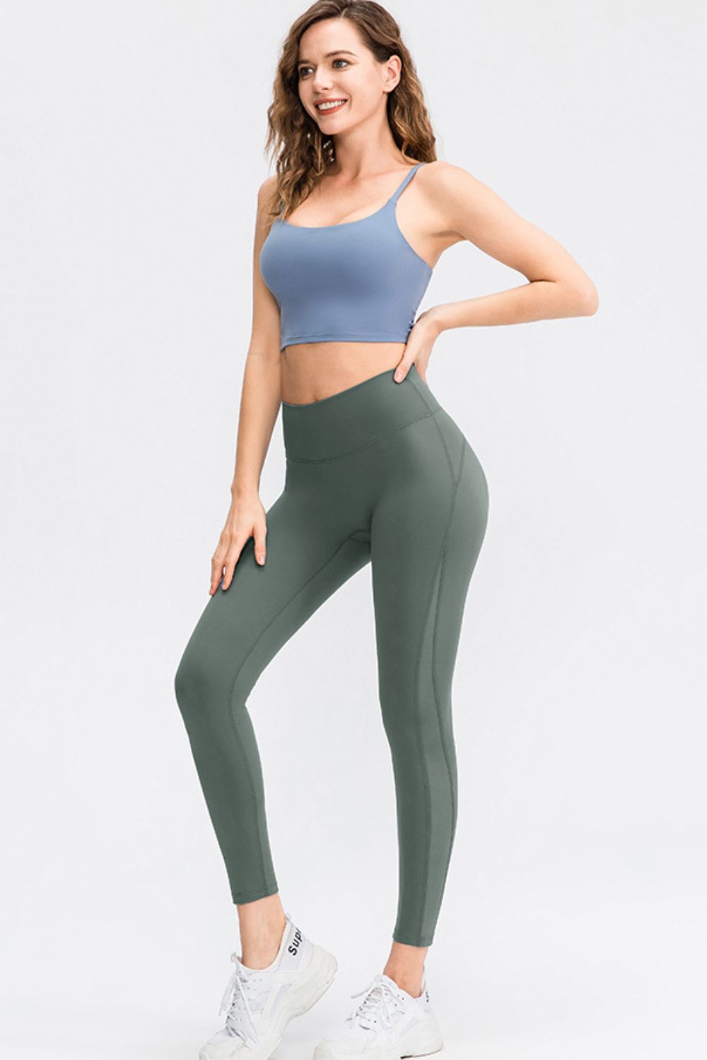 Wide Waistband Slim Fit Long Sports Pants - Ladyez
