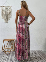 Full Size Printed Scoop Neck Maxi Cami Dress - Ladyez