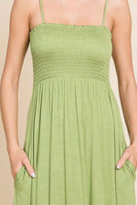 Culture Code Full Size Smocked Cami Maxi Dress with Pockets - Ladyez