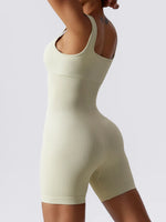 Basic Bae Ribbed Sleeveless Active Romper - Ladyez