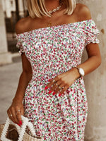 Floral Off Shoulder Midi Dress