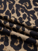 Leopard Print Square Neck Long Sleeve Top