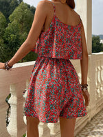 Floral Print Spaghetti Strap Romper