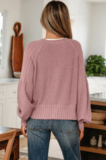 V-Neck Button-Down Cardigan