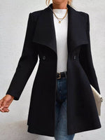 Double-Breasted Wool Blend Coat