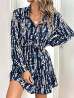 Ruffled Hem Long Sleeve Mini Dress