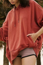 Drawstring Dropped Shoulder Hoodie