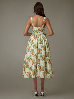 Lace Trim Floral Sleeveless Midi Dress - Ladyez
