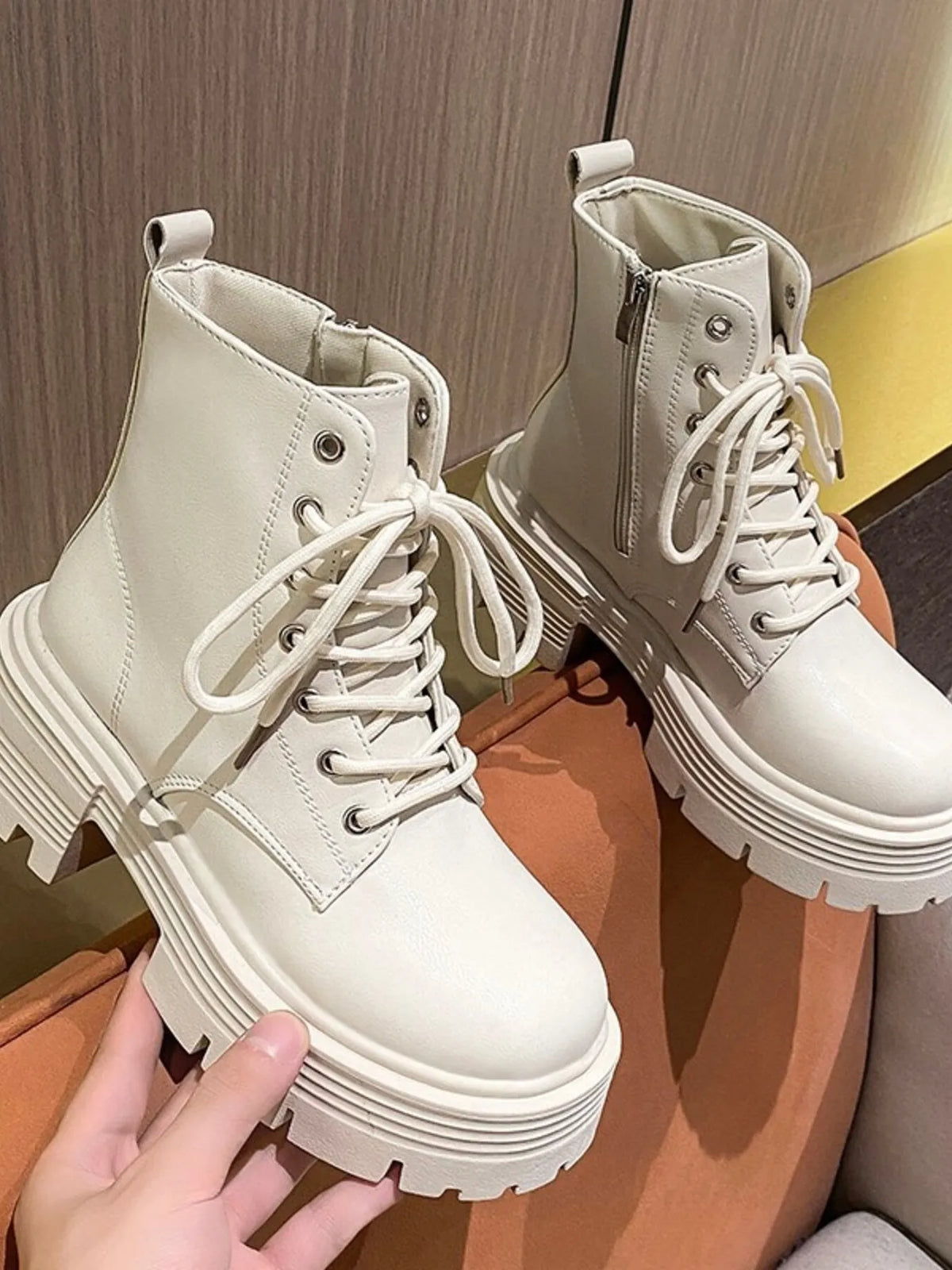 Platform Lace Up Boots - Ladyez