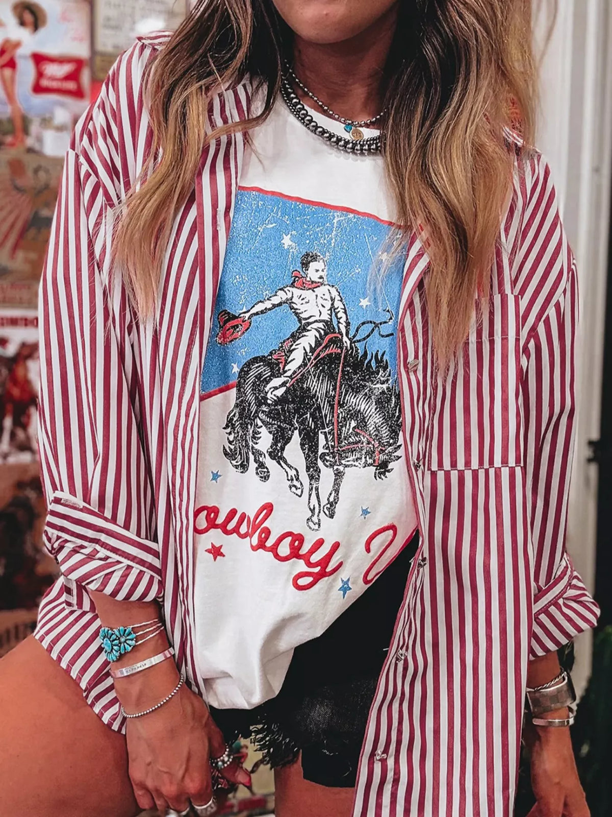 Striped Button-Up Long Sleeve Shirt
