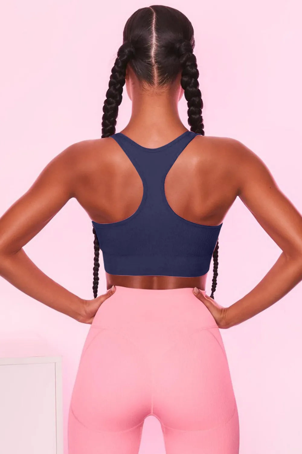 Scoop Neck Wide Strap Active Bra - Ladyez