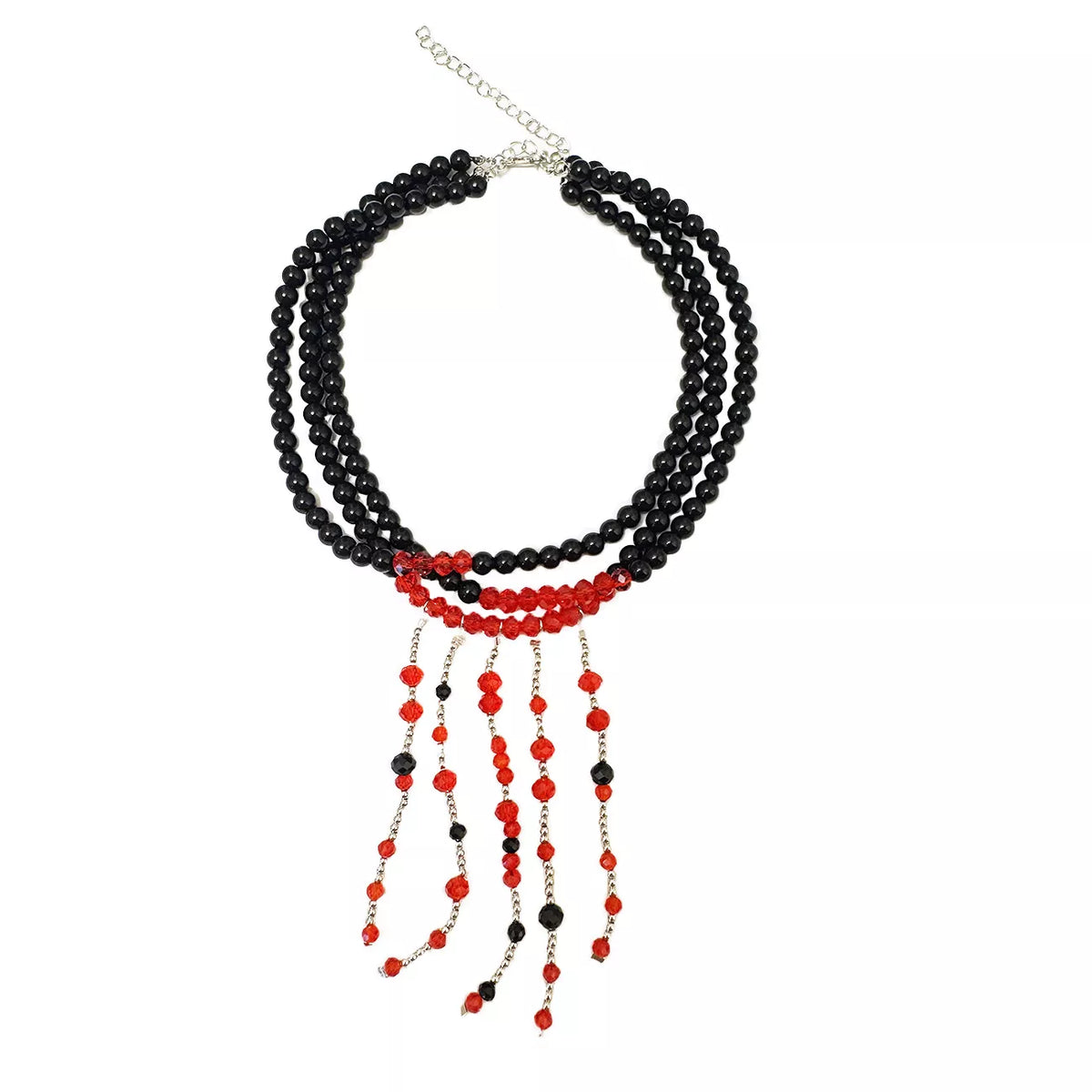 Gothic Multi-Layered Beaded Necklace