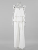 Layered Ruffled Cami and Pants Set