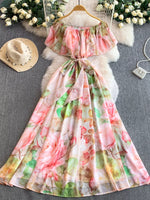 Floral Off-Shoulder A-Line Dress