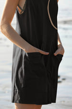 Lovelet Round Neck Sleeveless Romper with Pockets - Ladyez