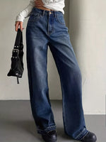 Wide Leg Vintage Wash Jeans