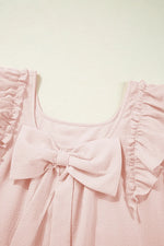 Ruffle Sleeve Bow Back Mini Dress