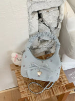 Ruched Handle Crossbody Bag with Bow