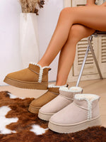 Cozy Winter Ankle Boots with Fluffy Fur Lining - Ladyez