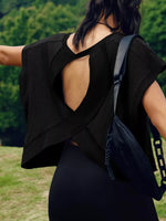 Cutout Back Short Sleeve T-Shirt
