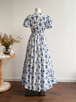 Floral Print V-Neck Puff Sleeve Dress