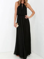 Pleated Sleeveless Maxi Tank Dress - Ladyez