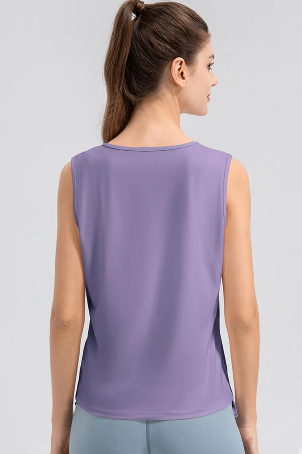 Notched Wide Strap Active Tank - Ladyez