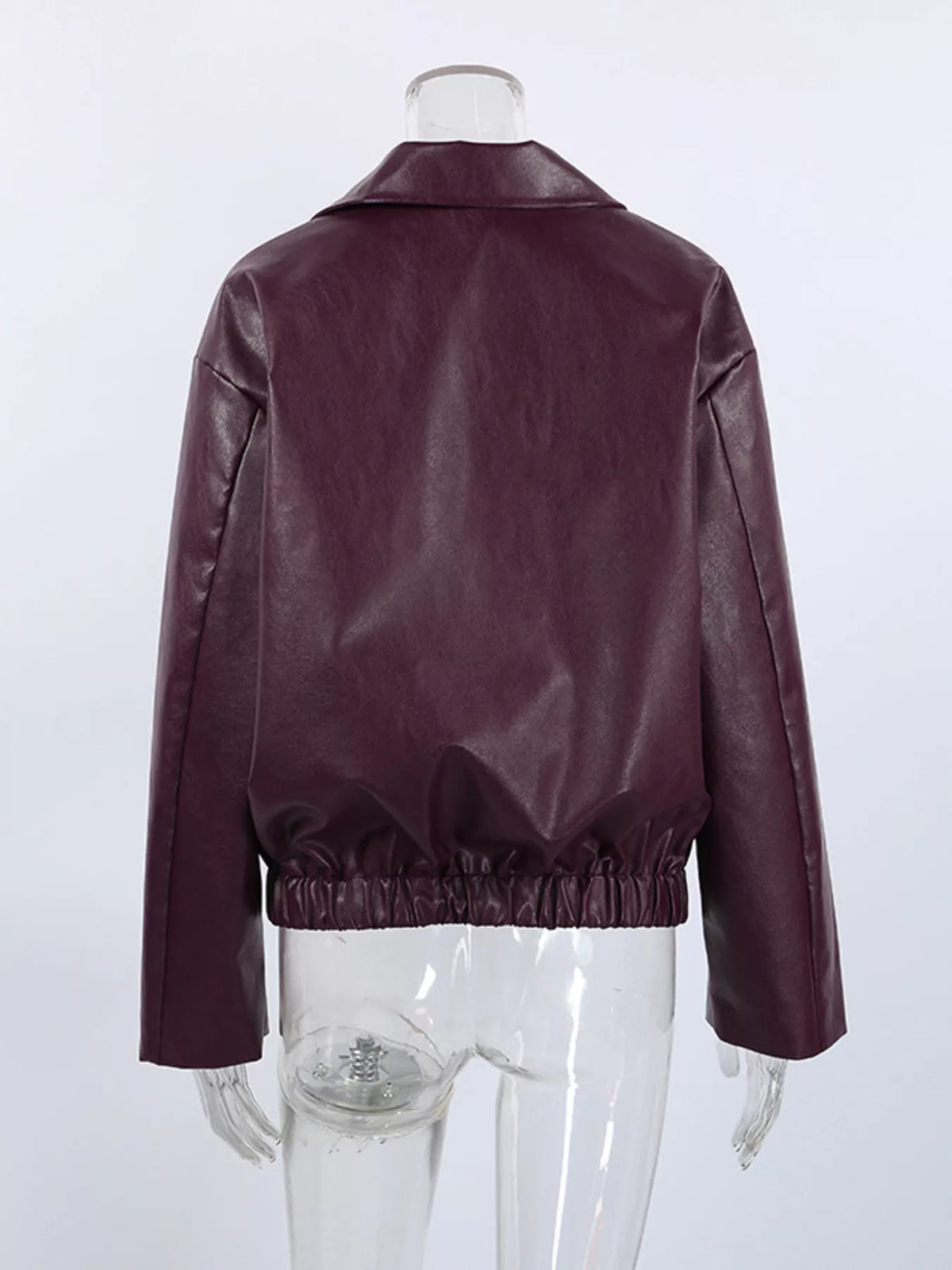 Faux Leather Zip Up Jacket