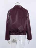 Faux Leather Zip Up Jacket