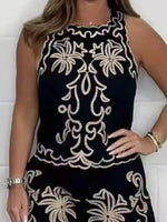 Embroidered Tank and Shorts Set
