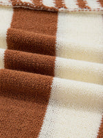 Stripe Drop Shoulder Sleeve Patchwork Baggy Sweater