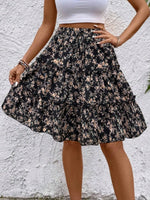 Floral Print Midi Skirt