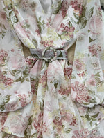 Floral Print Ruffle Hem Mini Dress