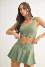 MONO B Ruched Front Active Tank - Ladyez