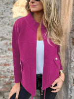 Full Size Textured Knit Zip Up Outerwear Plus Size
