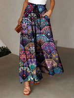 Printed Maxi Skirt with Pockets