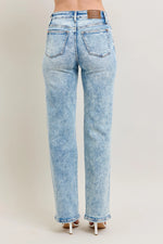 Judy Blue Full Size Hw Mineral Wash Destroy 90's Straight Jeans Plus Size - Ladyez
