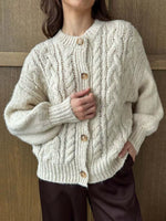 Cable Knit Button-Down Cardigan