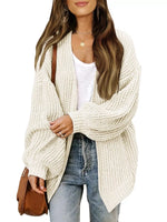 Open-Front Chunky Knit Cardigan
