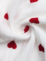 Heart Print Drawstring Waist Wide Leg Pants